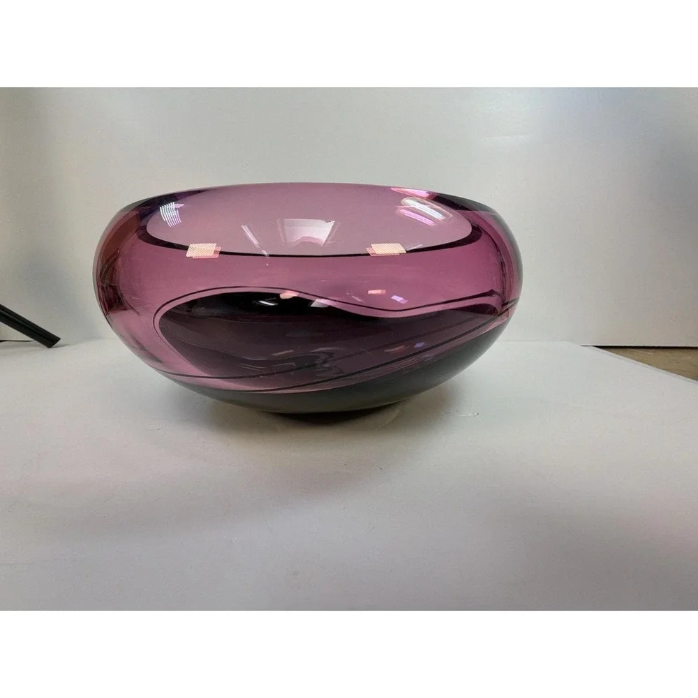Vintage Seguso Vetri d'Arte Murano Sommerso Amethyst Purple Art Glass Bowl